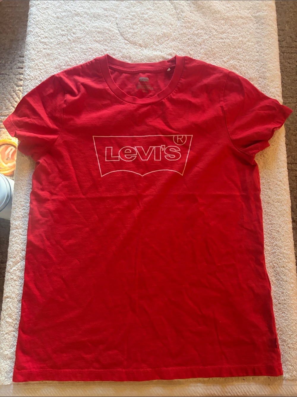 Levi's Red Logo Tee with White Outline